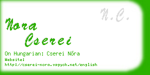 nora cserei business card